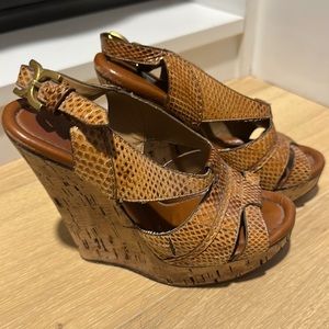 Chloe tan wedge sandals